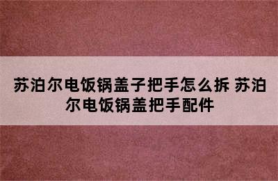 苏泊尔电饭锅盖子把手怎么拆 苏泊尔电饭锅盖把手配件